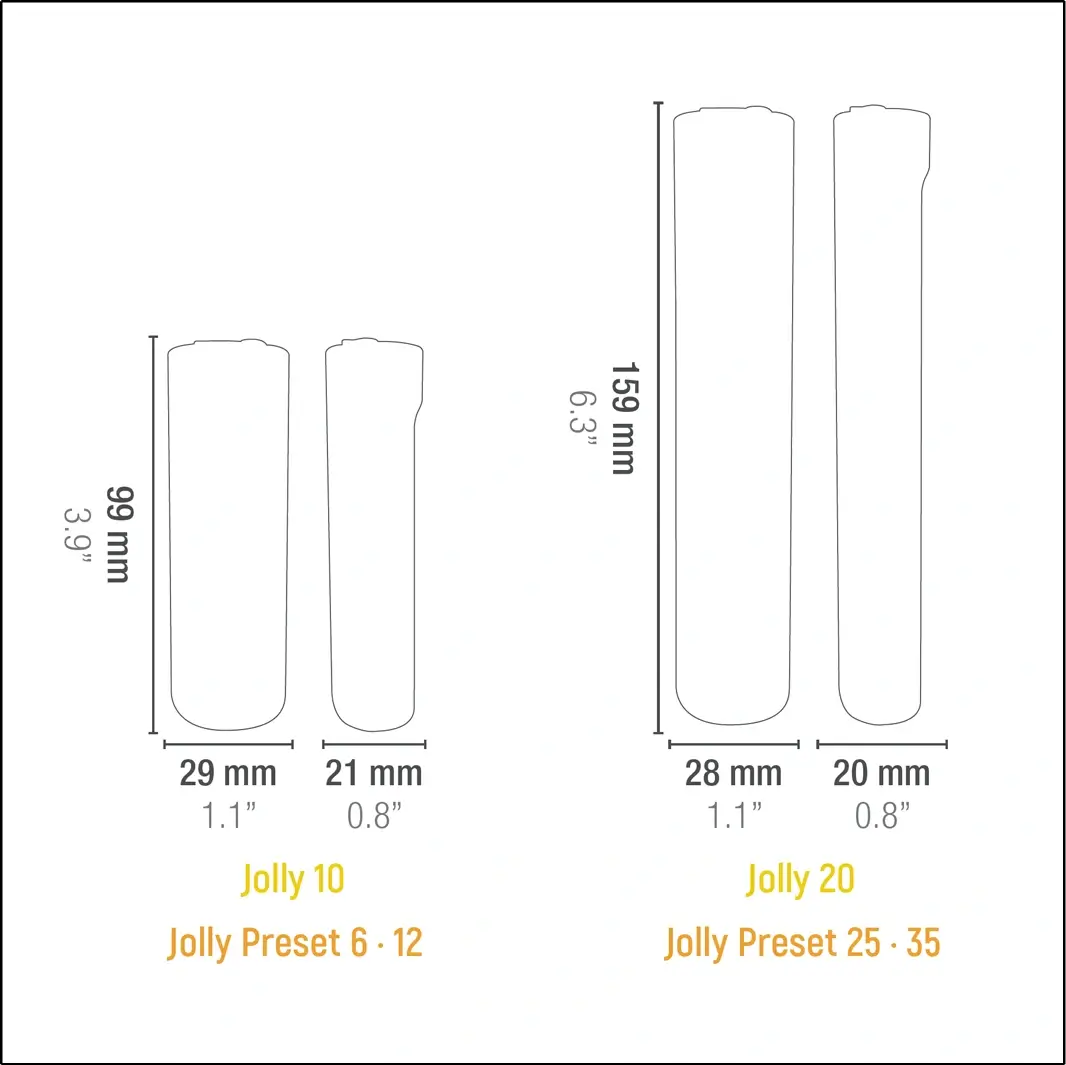 Jolly-heater sizes CORALULTRA