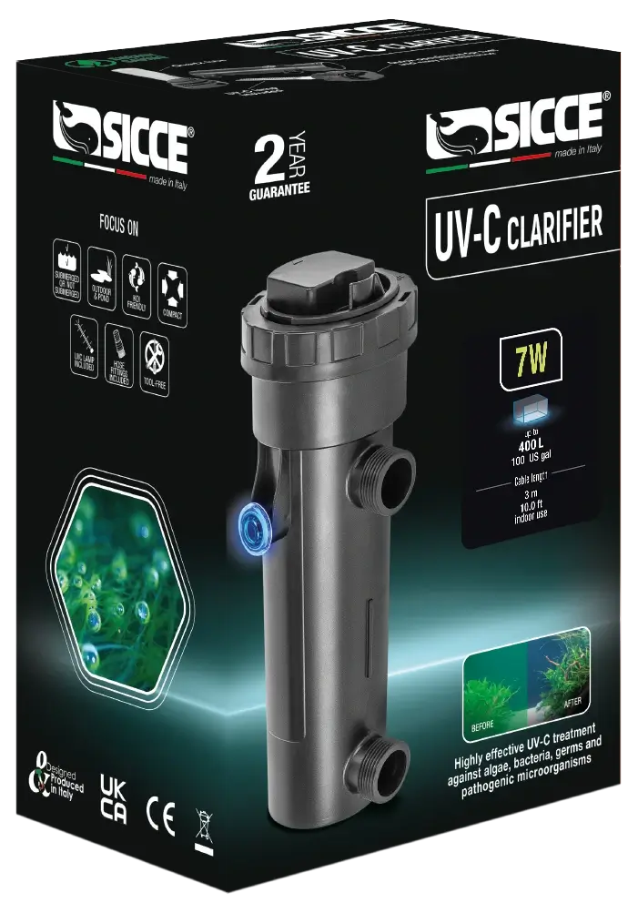 SICCE uv-c_clarifier_7w_packaging CORALULTRA SICCE UV 7W